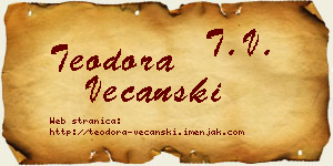 Teodora Večanski vizit kartica
